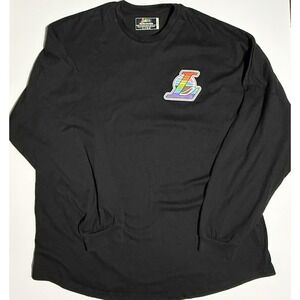 Lakers Pride Night Rainbow Long Sleeve Shirt Men's XL Black NBA Tee